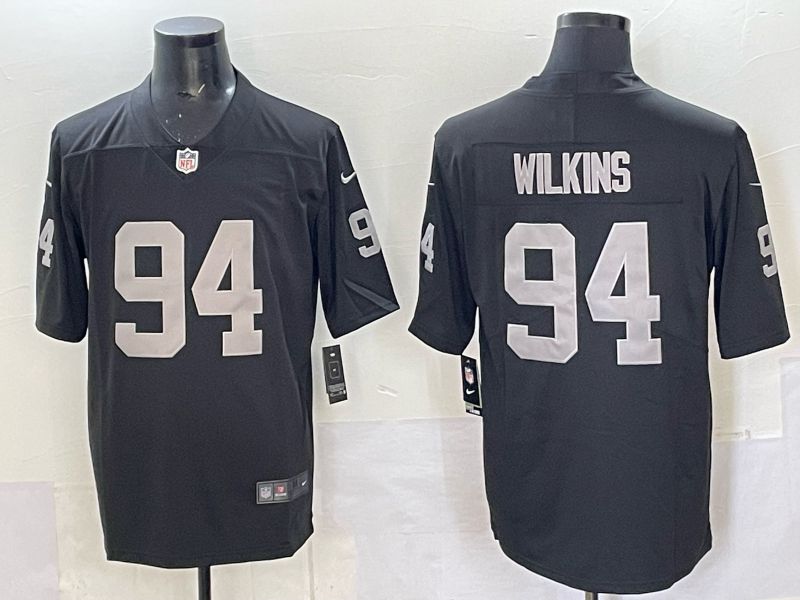 Men 2025 Nike Oakland Raiders #94 Wilkins black Limited NFL Jersey style 01->green bay packers->NFL Jersey